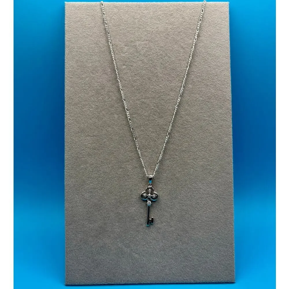 NEW Sparkling Moissanite Key Pendant & 18